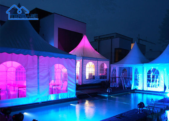 ซื้อ 10x10ft 20x20 งานชุบสังกะสีร้อนกลางแจ้ง High Peak อลูมิเนียมไม้ไผ่ Gazebo Beach Pagoda Tent การผลิตออนไลน์