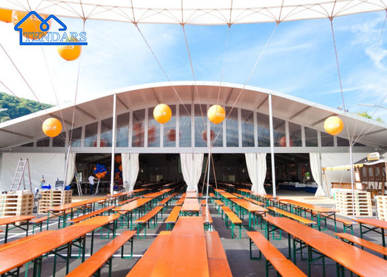ซื้อ 10x15m ปกป้องน้ํา PVC Cover Arcum Tent อลูมิเนียมสับสนูญกรอบ การผลิตออนไลน์