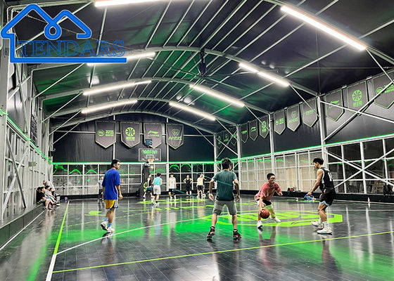 ซื้อ เต็นท์ห้องโถงกีฬาเมมเบรน PVC กันน้ำ 30x50 ม. เต็นท์อลูมิเนียมโหลดหิมะสำหรับสนามบาสเก็ตบอล การผลิตออนไลน์