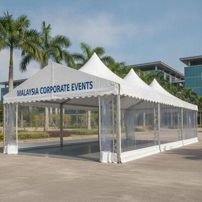 ซื้อ เต็นท์พาร์ตี้พรีเมียม มาร์กิว เท็นท์กันน้ํา PVC Canopy อลูมิเนียม Frame สําหรับประเทศมาเลเซีย งานแสดงสินค้า การผลิตออนไลน์