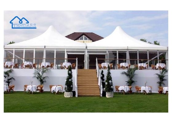 3x3m กันน้ํา PVC Cover อลูมิเนียม Pagoda Tent อลูมิเนียมสกัดกรอบ Pagoda สูงสําหรับการชุมนุมสวน