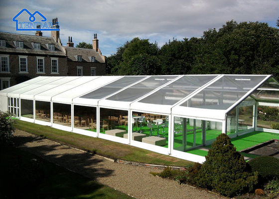 Heavy-Duty Square Party Marquee Tents กันน้ำ PVC กรอบอลูมิเนียมอัลลอยด์ยึดโครงสร้างหลังคาสนามหญ้า