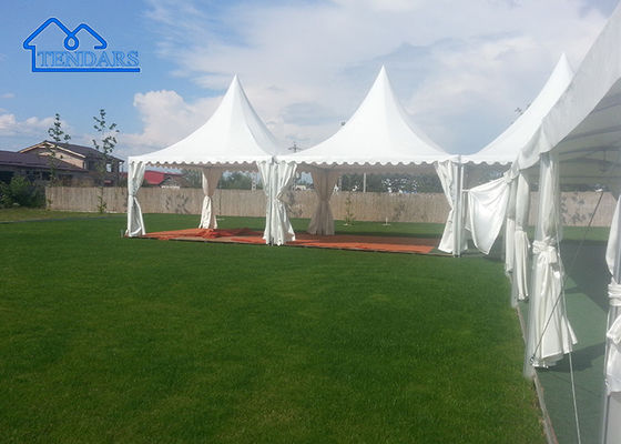 ปรับแต่งขาว PVC กันน้ํา พาร์ตี้งานแต่ง อลูมิเนียมเต็นท์ Pagoda Tent