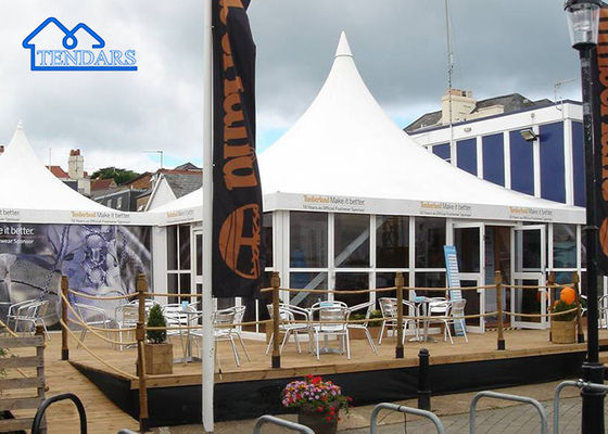 โรงแรมอัลลูมิเนียมสแตนเลส สีขาว พีวีซี สวน Pagoda Marquee Tent โครงสร้างการค้ากลางแจ้ง