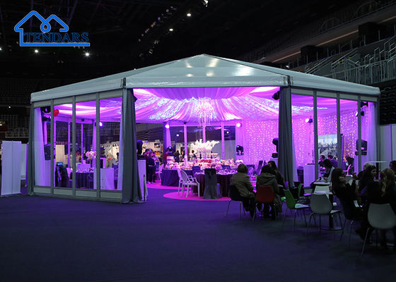 12x15m กันน้ำ PVC อลูมิเนียมเต็นท์เจดีย์กรอบอลูมิเนียม Clear Span สำหรับงานแต่งงานที่หรูหรา