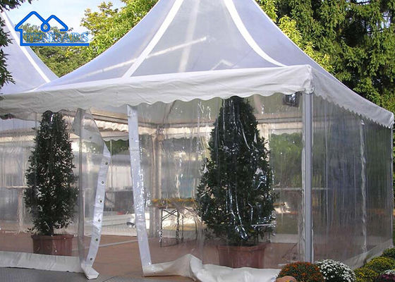 กลางแจ้ง Custom Summer Gazebo สีขาว PVC เนื้อผ้า อลูมิเนียมกรอบ Tent Pagoda สวนเต็นท์