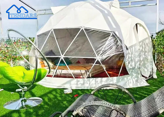 ฉนวน 3m Dia Glamping เต็นท์โรงแรมโครงเหล็กชุบสังกะสีผ้ากันน้ำสำหรับค่ายซาฟารี
