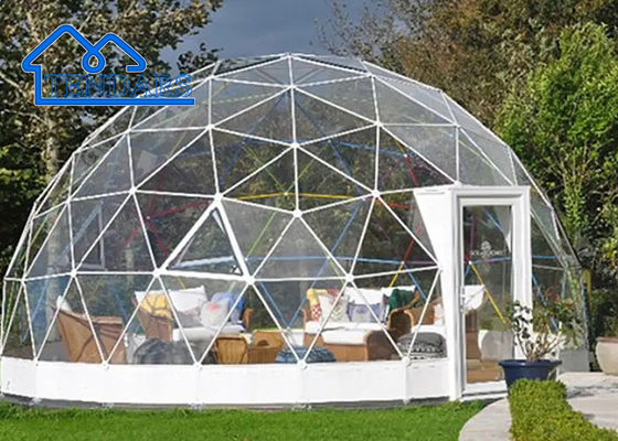 ขาวหนาครอบคลุมโปร่งใส Geodetic Dome Tent กว้าง 50m