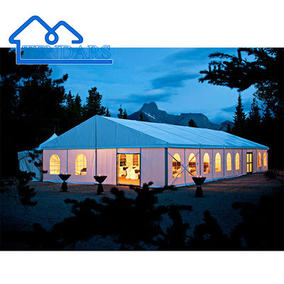 กรอบอลูมิเนียมเชิงพาณิชย์ PVC Party Marquee Tents โครงสร้างหลังคาป้องกันการยืดตัว