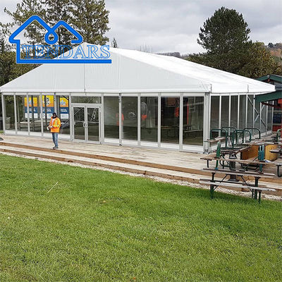 หนักงาน Anchored พาร์ตี้ Marquee Tent กรอบอลูมิเนียม โครงสร้าง Canopy ยูวีทนทานสําหรับงานฉลองหญ้า