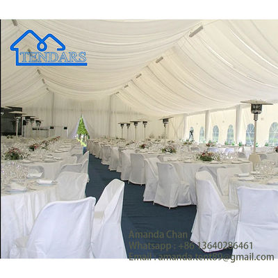 สีขาว สวยงาม สวนพาร์ตี้ มาร์กิวเต็นท์ กัลวาเนียมกรอบ PVC ผ้า Canopy โครงสร้าง