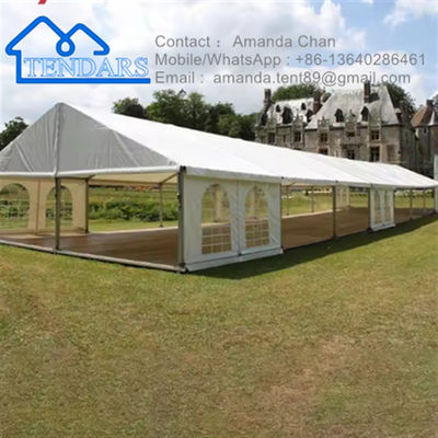 ผ้าพีวีซีใหม่กรอบอลูมิเนียม ผ้าขาวกลางแจ้งเท็นท์ Canopy พร้อมหน้าต่างสําหรับกิจกรรมกลางแจ้ง