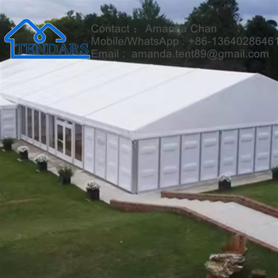 หอเต็นท์กลางแจ้งขนาดใหญ่ อัลลูมิเนียมสลัด มีผนัง PVC สําหรับเก็บของ งานแต่งงาน งานแสดงสินค้า