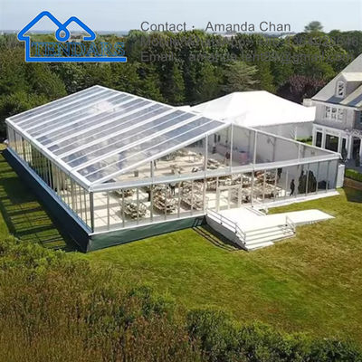 เต็นท์กระโจมงานเลี้ยงค็อกเทลทุกสภาพอากาศโครงสร้างหลังคากันสาดป้องกันผ้า PVC กรอบสังกะสี