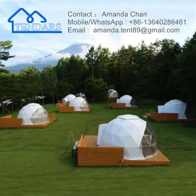 Glamping Luxury Outdoor PVC Dome โรงแรม บ้าน Domes Tent Half Dome Tent สําหรับกิจกรรม