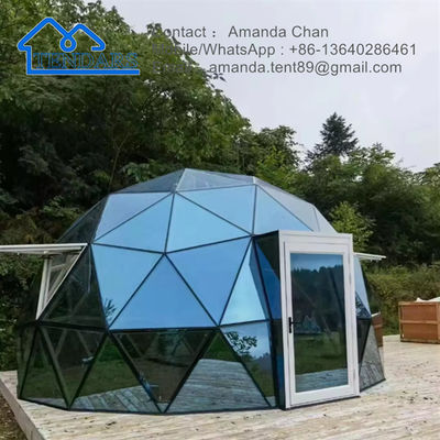 กลางแจ้งการค้า Glamping Igloo บ้านกระจก บ้านเต็นท์ Geodesic Dome Tent พร้อมห้องน้ํา