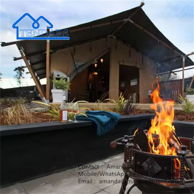 เต็นท์โรงแรมแบบมีโครงสร้างจากไม้ Prefabricated Glamping Loft Safari Tent outdoor