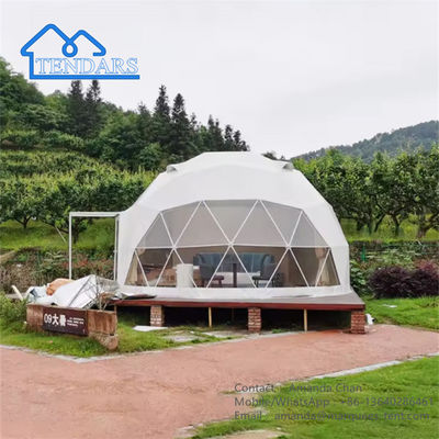 กันน้ํา Glamping Geodesic Eco Dome Tent ห้อง Pvc กันอากาศ