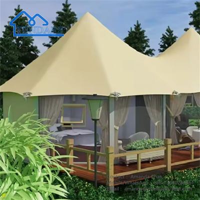 ภายนอก Hot Dip Galvanizing Structure กันน้ํา แคมป์โรงแรมเต็นท์สําหรับรีสอร์ท