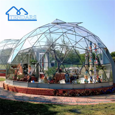 โรงงาน กันน้ํา อลูมิเนียม จีโอเดซิก Glamping Dome Tent บ้านพร้อมห้องน้ํา