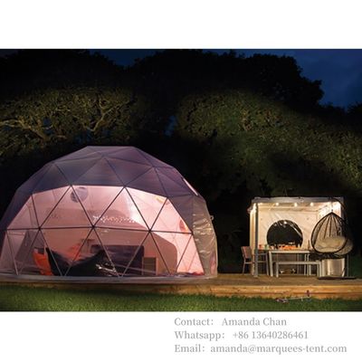ขาวโปร่งใส ขนาดตามต้องการ กลางแจ้ง Geodetic Dome Tent Camping Dome Tent สําหรับขาย