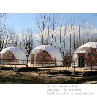 ล็อกโก้ฝากเองกลางแจ้ง พิมพ์ Glamping Dome Tent บ้านเรือนจีโอเดสิกหรูหรา Dome Tent