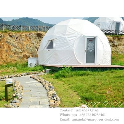 สายเชื่อมจีโอเดซิกแบบเจาะจงโปร่งใส รูมแสงแดดขนาดเล็ก โรงแรม Glamping Dome Tent With Bathroom