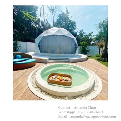 ภายนอก กันน้ํา กันไฟ กัน UV หอเต็นท์ Glamping Dome House With Bathroom สําหรับโรงแรมรีสอร์ท