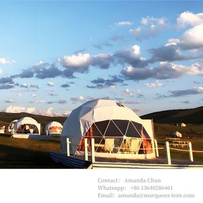 หลังคา Pvc ร้อน Eco Prefab กระจ่างใส ความหรูหราและความสะดวกสบาย โรงแรม Hemispherical Dome Glamping Tent