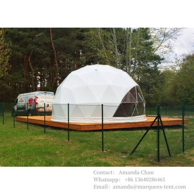 ยอมรับสัญลักษณ์ที่กําหนดเอง โรงแรม Dome House Glamping Geodetic Dome Tent With PVC Roof Cover