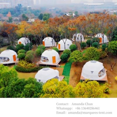 6m 6-8 คน โรงแรม Glamping Transparent Igloo หอเต็นท์โกลมจีโอเดซิส สําหรับกิจกรรมกลางแจ้ง