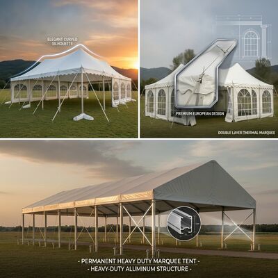 12x30m ABS Solid Wall G Series A-Frame A-Frame Marquee Party เต็นท์กันน้ำ Abs Hard Wall แผงแฟชั่นแสดงรันเวย์