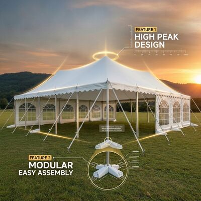 ระบบพื้นไม้ 30x40m ซีรีส์ S Clear Span Marquee พาร์ตี้ Tent Cassette พาร์ตี้วันเกิด