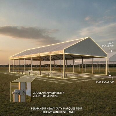 ผนังพีวีซีขนาด 20x40 ม. พร้อม Windows M Series Clear Span Marquee Party เต็นท์ Pvc Sidewall Windows Banquet Catering Event