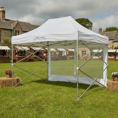 Portable Pop Up Folding Party Marquee Tent Aluminium Scissor Frame Quick Setup UK Village Fete Market Canopy สถานที่จัดเลี้ยง