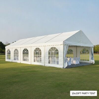 10x20FT หนักงาน PVC พาร์ตี้ Marquee Tent อลูมิเนียมเหล็กสกัดกรอบ กันน้ํา ยูวีทนทาน Canopy นอก