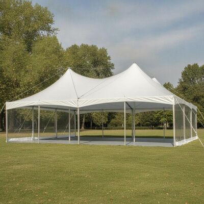 โครงการพาณิชย์ Double Roof Party Marquee Tent ยูวีทนทาน PVC Cover โครงการกรอบเหล็กกระดาษ
